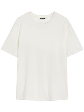 【関税・送料込み】JIL SANDER T-SHIRTS WHITE COTTON T-SHIRT Jil Sander logo-print Cotton T-shirt | White | FARFETCH