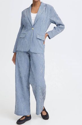 Ichi Ihjilma Blazer In Blue Check
