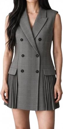 Jonathan Simkhai Tanaka Sleeveless Blazer Mini Dress In Grey