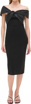 SIMKHAI Mia Off Shoulder Midi Dress In Black