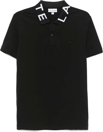 Lacoste logo-jacquard polo shirt - men - Spandex/Elastane/Cotton/Polyester - 4 - Black