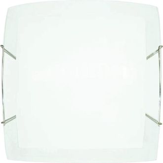 Energy Plaf&oacute;n 2xe27 Ganchos Alambre Acero Placa Cristal Blanco-transparente E Elisa