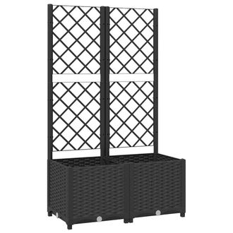 vidaXL Jardinera Con Enrejado Pp Negro 80x40x136 Cm Vidaxl