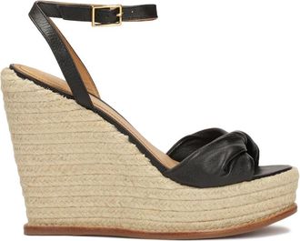 Kazar Zwarte leren sandalen op een platform - Dames - Sleehakken - Zwart - 39 EU - Leer - Schoenen