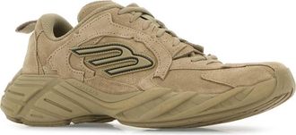 Balenciaga Mens Beige Suede Monday Sneakers