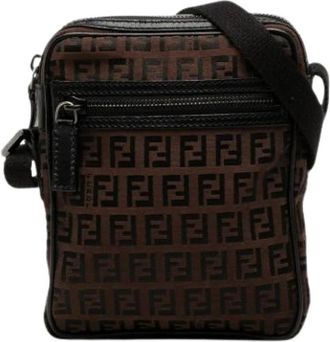 Fendi Pre-owned Vintage Crossbody Bag - Dames - Vintage Schoudertas - Bruin - ONE Size - Leer - Vintage