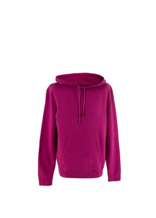 Saint Laurent Raspberry Pink Cotton Jersey Logo Hoodie Size S
