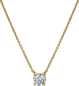 LuvMyJewelry Apollo 14K Gold Round Lab Grown Diamond Pendant - 0.75 Ctw