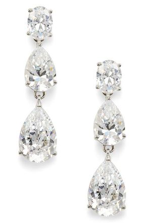 Nadri Chiara Cubic Zirconia Drop Earrings in Rhodium at Nordstrom