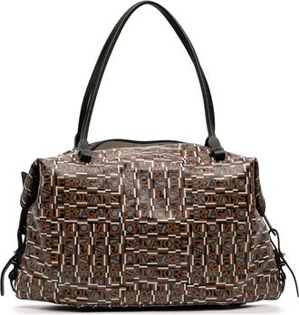 Ferragamo Borsa tote Gancini in tela cerata 2000-2025 - Marrone