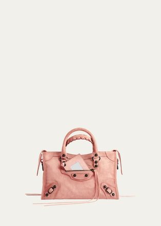 Balenciaga Le City Small Waxed Suede Top-Handle Bag