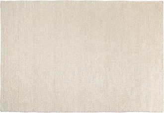 Macabane Alfombra rectangular de 300 x 400 cm de lana tejida, color blanco