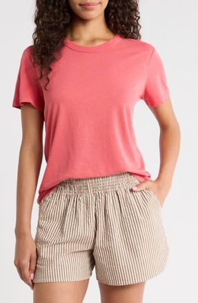 Marine Layer Tried and True Hemp & Cotton Crewneck T-Shirt in Washed Red at Nordstrom, Size X-Small