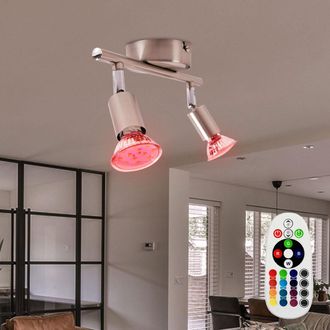 ETC Shop Faretti Da Soffitto Regolabili Per Lampada Da Sala Da Pranzo Telecomando Colorato Nel Set Con Lampade A Led Rgb