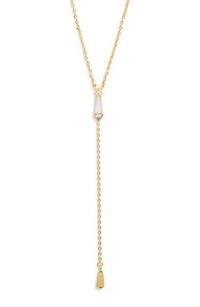 Nordstrom Cubic Zirconia Y-Necklace in Clear- Gold at Nordstrom