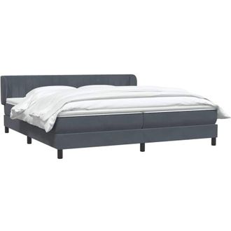 vidaXL Cama Box Spring Con Colchones Terciopelo Gris Oscuro 180x220 Cm Vidaxl