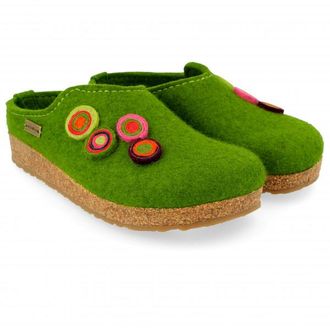 Haflinger Kanon Hüttenschuhe für Damen | grün