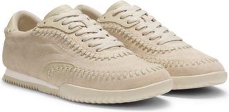 BOSS Suede-leather trainers with whipstitching