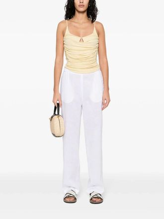 Fabiana Filippi Womens Chambray Pipe-Trim Tapered Trousers Ss24 W