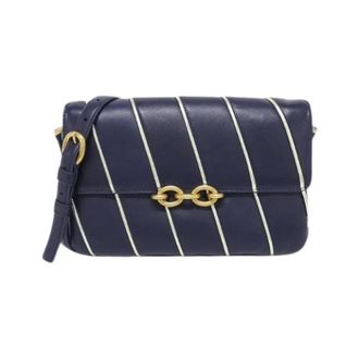 Saint Laurent Pre-owned Le Maillon Leren Schoudertas - Dames - Vintage Schoudertas - Blauw - ONE Size - Leer - Vintage