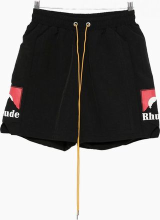 Rhude Mens Moonlight Logo Shorts Black - Size: 33/32/32