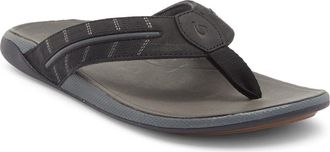 Olukai Tuahine Waterproof Flip Flop in Lava Rock /Dark Shadow at Nordstrom, Size 15