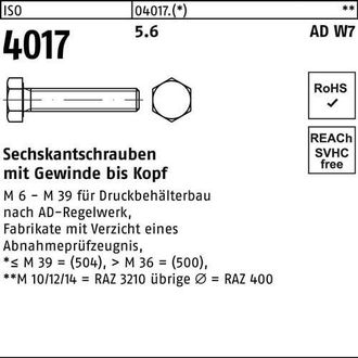 OEM Tornillo Hexagonal Iso 4017 Vg M16x 110 5.6 Ad W7 25 Piezas