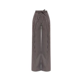 Dolce & Gabbana Wide Trousers, female, Brown, Size: S Striped Trousers