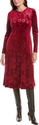 Johnny Was Embossed Stretch Velvet Midi Dress