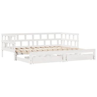 Berkfield Home Versatile Daybed with Trundle & Drawers Frame White 90x190 cm Single