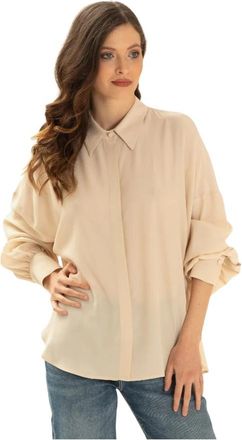 Erika Cavallini Semi Couture Camicia maniche lunghe in seta - Dames - Overhemden - Beige - M - Overhemden