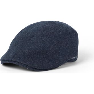 Brunello Cucinelli Virgin wool flannel flat cap in Night at Nordstrom, Size Xx-Large