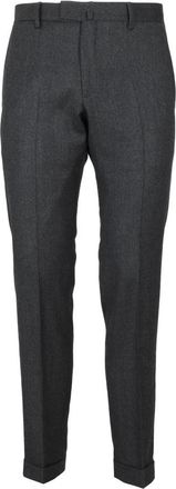 BRIGLIA 1949 Rode Flanellen Plaat - Heren - Slim Fit Broeken - Grijs - 2XL - Wol - Broeken