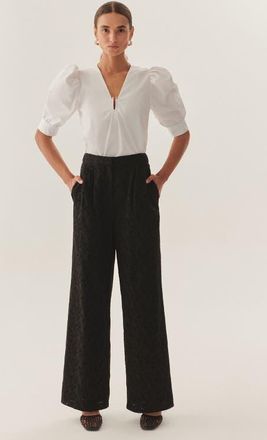 Exquise Broderie Anglaise Fabric Pants in Black at Nordstrom, Size X-Large