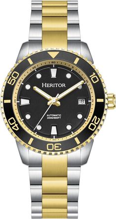 Heritor Mens Bexley Divers Watch - Silver & Gold Stainless Steel - One Size