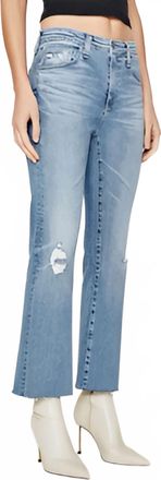 AG - Adriano Goldschmied Farrah Distressed Boot Crop Jeans In Blue
