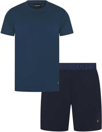 Lyle & Scott Heren Idris loungewear-set met ronde hals en korte mouwen (Donkere Denim)