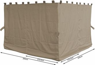Quick-Star Quick-star - 4 Seitenteile F&uuml;r Pavillon Paris 3x4m Seitenwand Sand