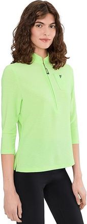 Jamie Sadock Ottoman 3/4 Sleeve Top Womens Clothing Yellow : SM, Polyester/Spandex