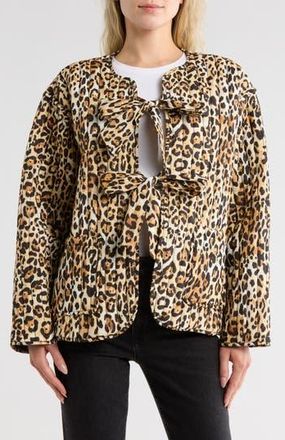 Asos Animal Quilted Jacket in Brown at Nordstrom Rack, Size X-Small