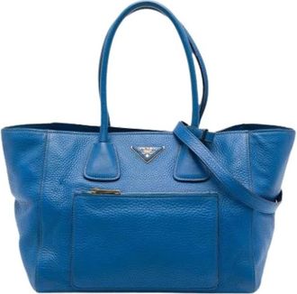 Prada Pre-owned Satchel - Dames - Vintage Shopper - Blauw - ONE Size - Leer - Vintage