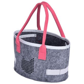 Generic Grocery Bag Carrier With Handle, Felt Tote Bag Organizer, Largest Reusable Grocery Bag, Felt Grocery Carrying Oval Case,, Pink, Refer to description