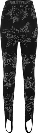 Philipp Plein Leggings Love - Dames - Leggings - Zwart - M - Rayon - Broeken