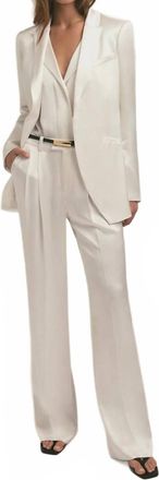 Favorite Daughter Satin Blazer In Ivory