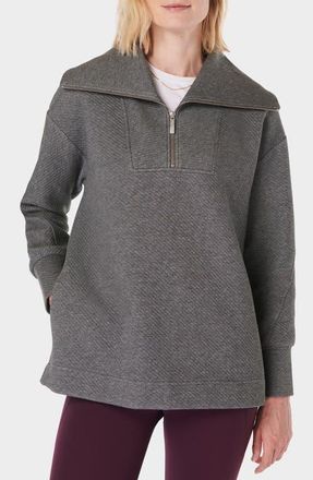 Sweaty Betty Radiant Half Zip Sweatshirt in Charcoal G at Nordstrom, Size Large
