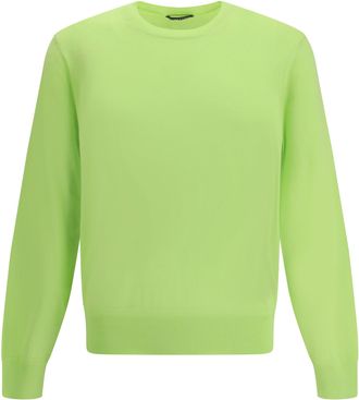 Tom Ford Mens Long-Sleeved Sweater Wild Lime Cotton