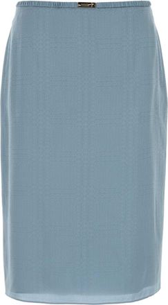Gucci Light Blue Silk Skirt