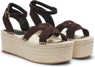 BOSS Suede espadrilles with Double B monogram
