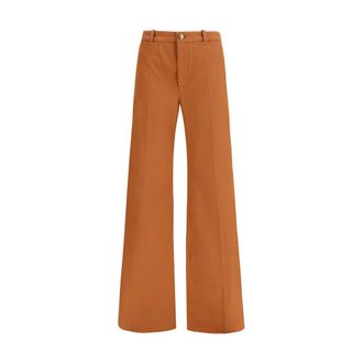 Chlo&eacute; Pantalones Tailored Acampanados de Tiro Alto - Trousers - Mujer - Marr&oacute;n - S