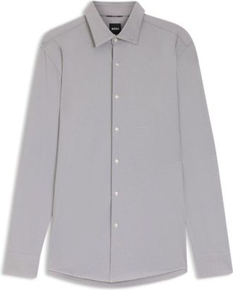 BOSS Slim-fit shirt in structured performance-stretch fabric